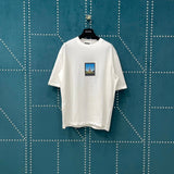 Balenciaga T-shirt Paris Eiffel Tower Print on the Chest logo round Neck Short Sleeve25ss New Pure Cotton Unisex Style T T-shirt OS Loose Fit Base Shirt Half Sleeve T-Shirt Top Half Sleeve