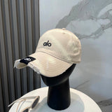 Alo Yoga Hat Classic Letters logo Baseball Cap Sunshade Sun Protection Duckbill Cap Unisex Couple Style Large Head Circumference Slimming Face Curved Brim Versatile Sports Hat