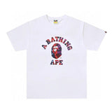 Bape T-shirt Top Version Fashion Brand Small Icon Embroidered Men's and Women's Short Sleeve T T-shirt Couple Cotton Printed round Neck Half Sleeve