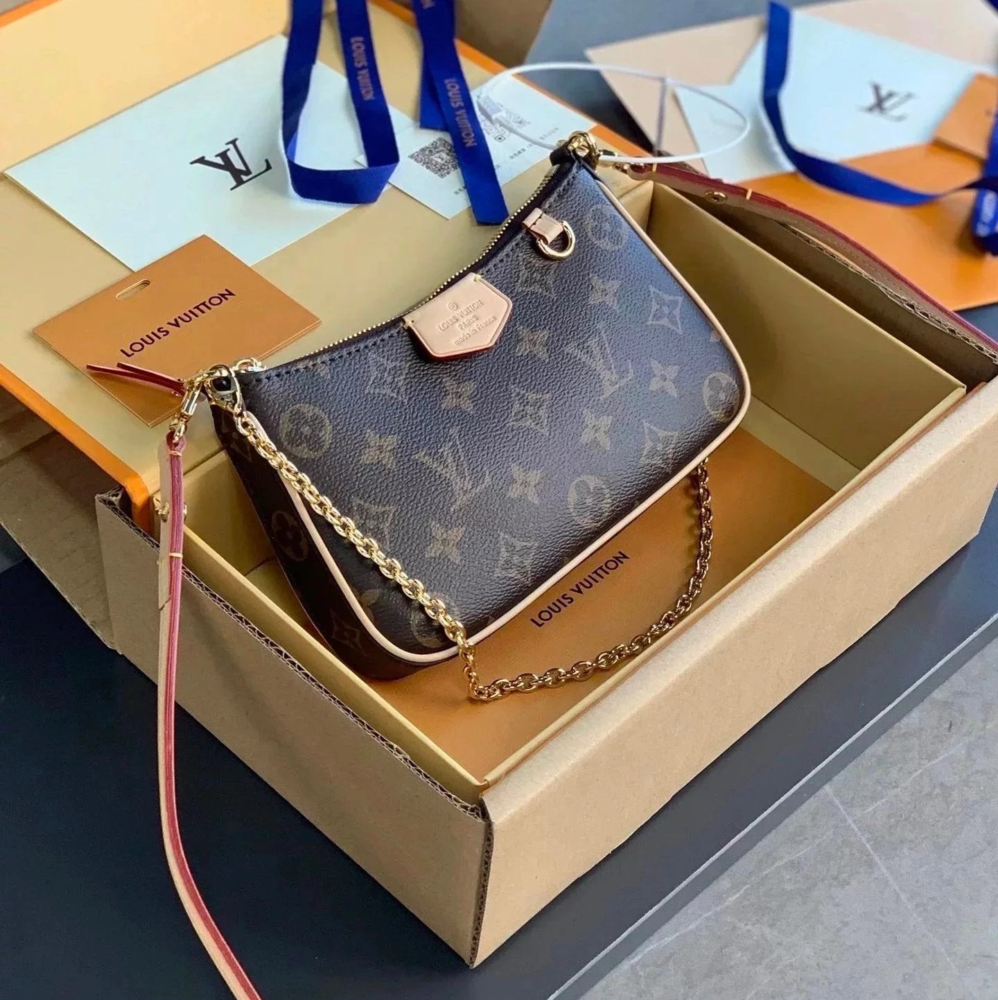 Louis Vuitton LV Women's Bag Top version Mid-Ancient Presbyopic Mahjong Bag Zipper Style Small Shoulder Bag Underarm Bag Coin Purse Hand Bag Handbag Shoulder Bag Messenger Bag Women's Bag Women's Bag M40712M82766M80349M58009New Purple Printing Matcha Gree