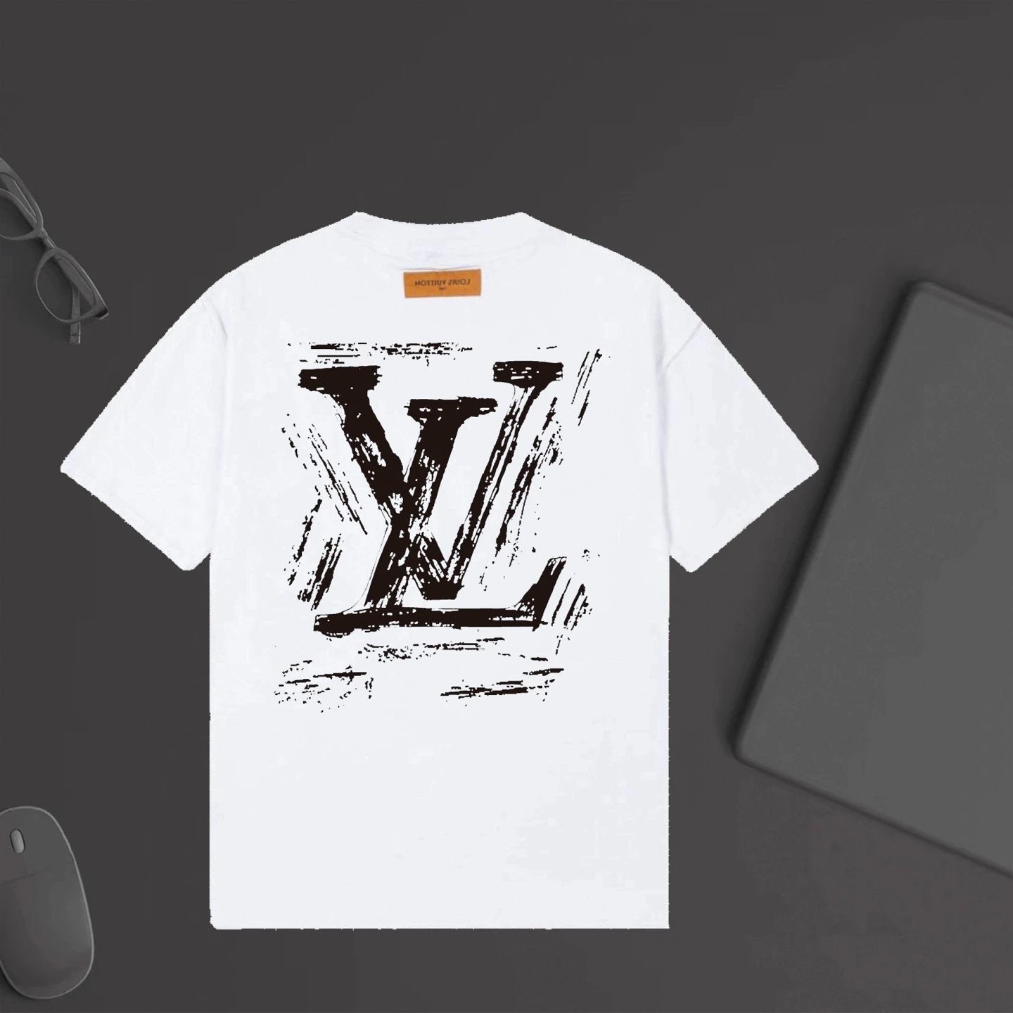 Louis Vuitton LV T-shirt Back with Large Letter Print logo round Neck Short Sleeve25ss New pure cotton T Unisex T-Shirt OS Loose Fit Base Shirt Top Half Sleeve T-Shirt
