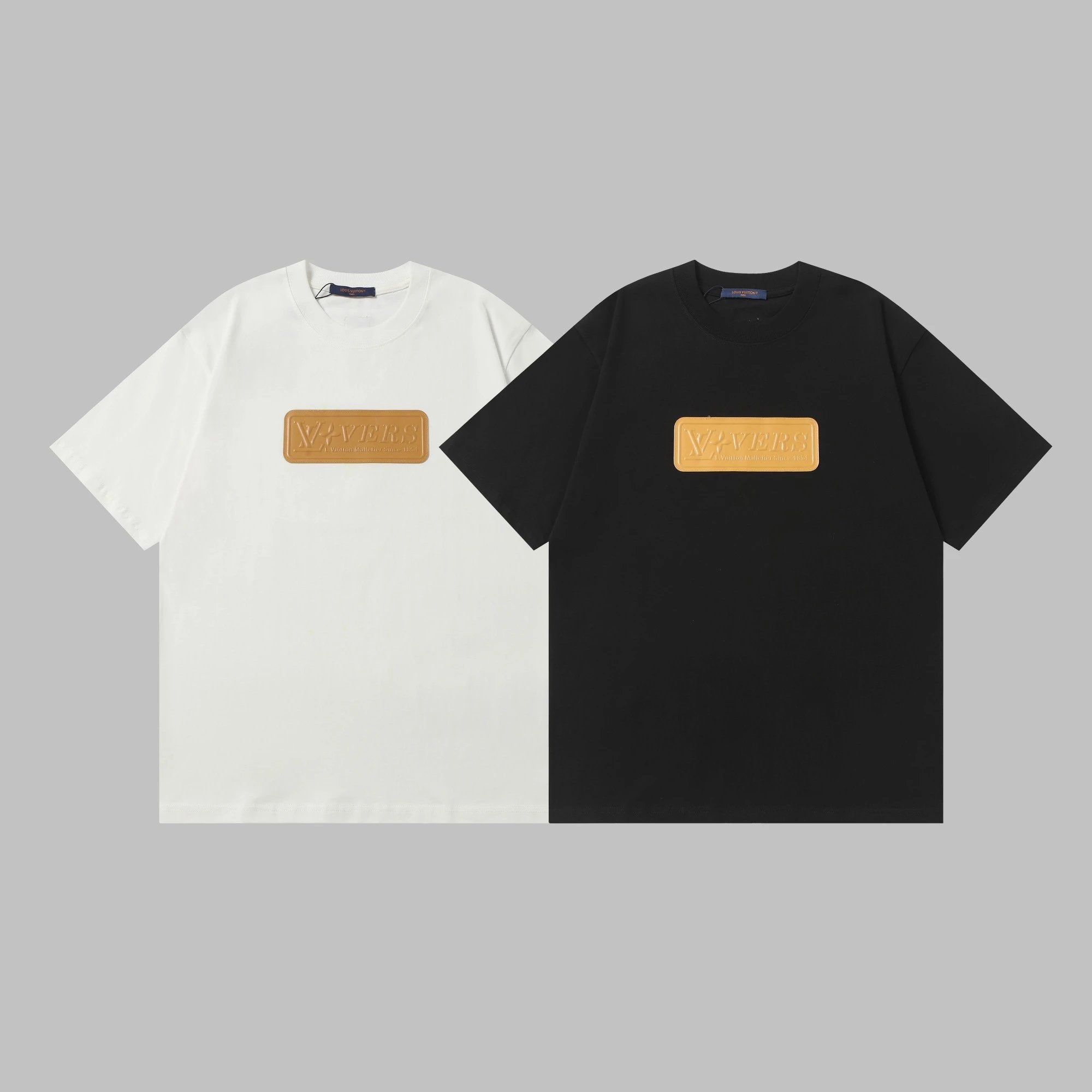 Louis Vuitton LV T-shirt Chest Letter Patch logo round Neck Short Sleeve25ss New Pure Cotton Unisex Style T T-shirt OS Loose Fit Base Shirt Top Half Sleeve T-Shirt