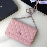 Chanel Women's Bag Top version 【**Original Leather】woc Latest Version Suction Clasp WOC Original Caviar Cowhide Sheepskin Chain Bag Flap Bag Flap Bag Diamond Pattern Bag Fortune Bag WOC Fighter in