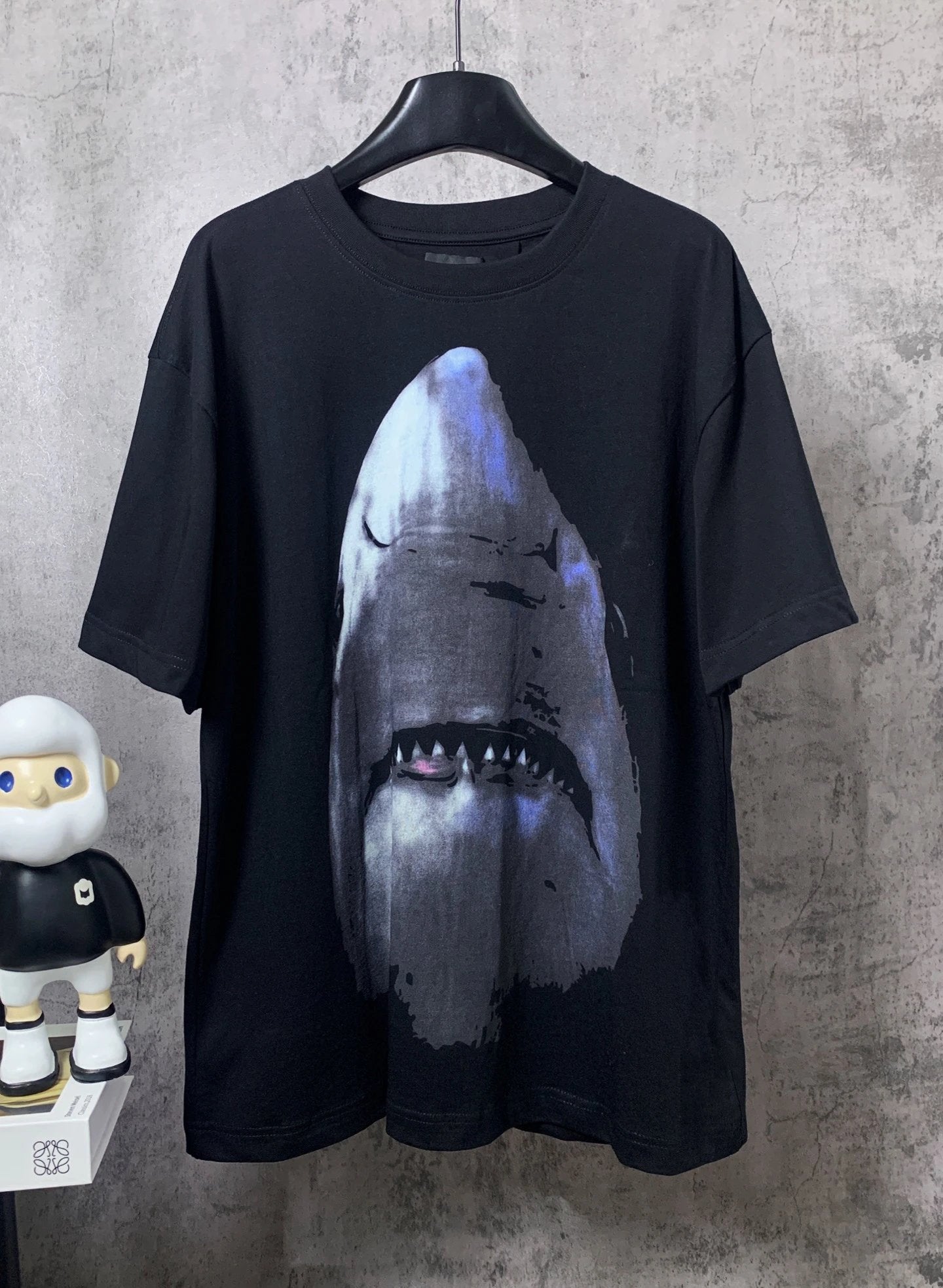Givenchy T-shirt Chest Shark Print logo round Neck Short Sleeve25ss New Pure Cotton Unisex Style T Casual T-Shirt Base Layer Shirt OS Loose Fit Half Sleeve Top Plus Size