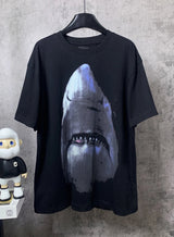 Givenchy T-shirt Chest Shark Print logo round Neck Short Sleeve25ss New Pure Cotton Unisex Style T Casual T-Shirt Base Layer Shirt OS Loose Fit Half Sleeve Top Plus Size