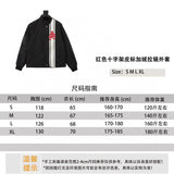 Chrome Hearts Jackets Red shi Word Frame Leather Tag Black and White Stitching and Brushed Zipper Outer Men and Women Same Style