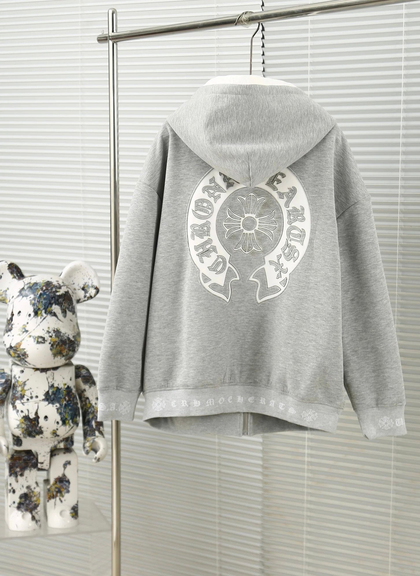 Chrome Hearts Hoodie 3D Double Layer Sanskrit Embroidered Hooded Zipper Jacket with 3D Jacquard logo Sportswear Set Hoodie Jacket Unisex os Version24ss Autumn and Winter New Products