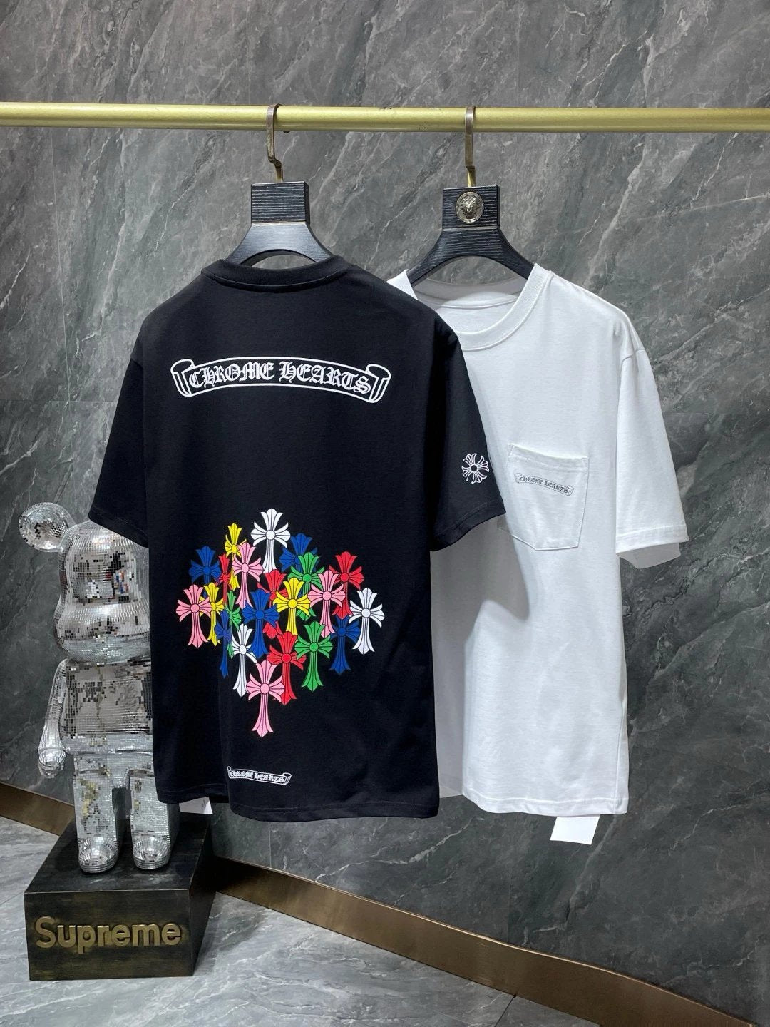 Chrome Hearts T-shirt Top Version Counter Same Style Pure Cotton Summer Men's and Women's Same Fashion Loose All-Matching2024New Short Sleeve T T-shirt