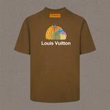 Louis Vuitton LV T-shirt Grass-Grown Mi Jian Series Back Print logo round Neck Short Sleeve25ss New pure cotton T Unisex T-Shirt OS Loose Fit Base Shirt Top Half Sleeve T-Shirt