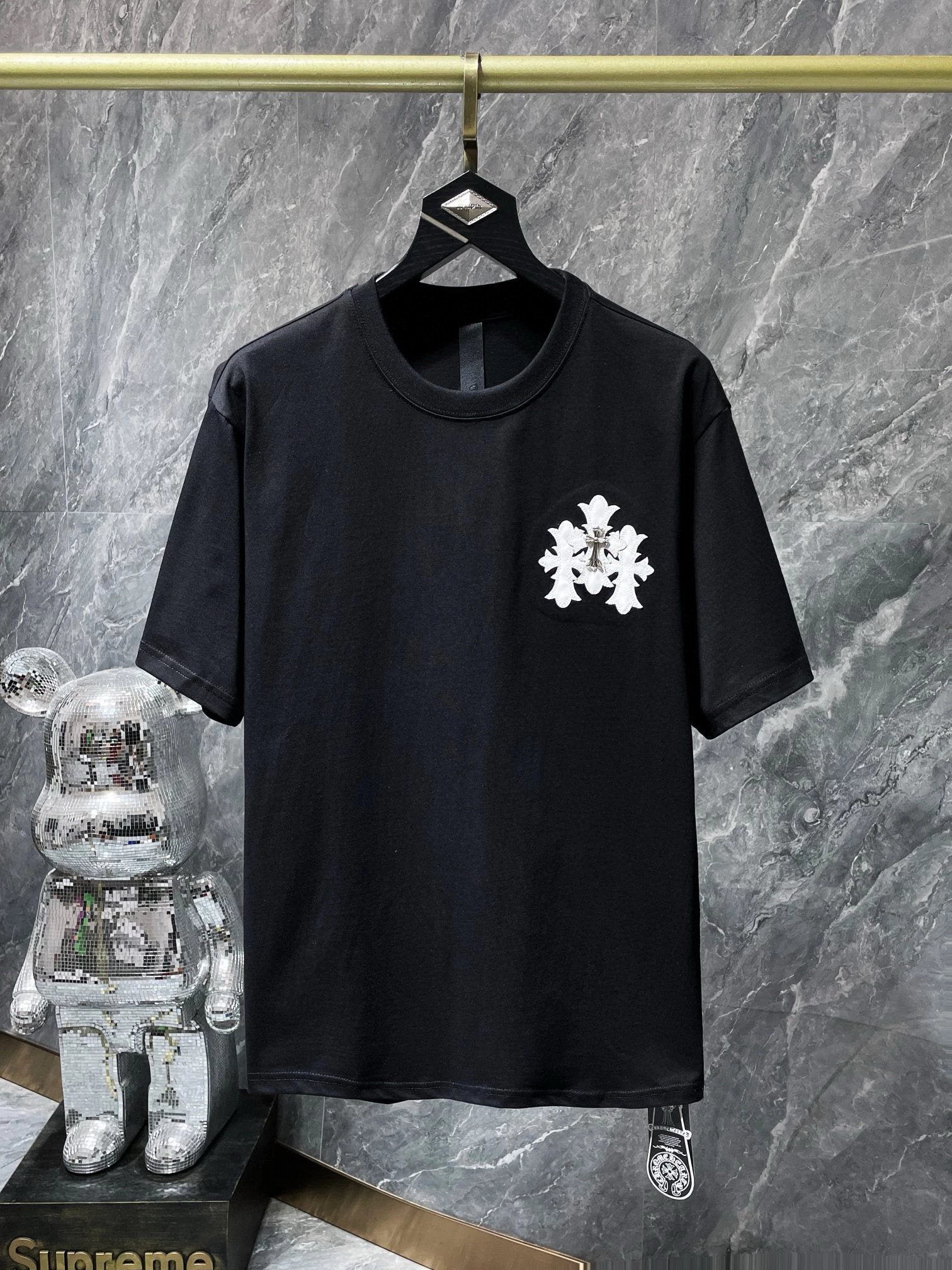 Chrome Hearts T-shirt Top Version Horseshoe Labeling Embroidery Men's and Women's Same Cotton Short Sleeve T Summer Fashion T-shirt