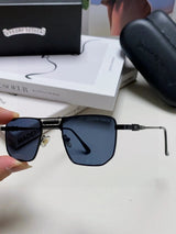 Chrome Hearts Sunglasses Small Square Retro Frame Sunglasses Slimming Non-Prescription Driving Beach Fishing Unisex Couple Style UV Protection25ss New Sports Casual Versatile
