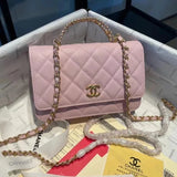 Chanel Women's Bag Top version Upgraded Latest Chip l2022p New Stewardess Bag Hollow Handle Cowhide Handle Letters Stewardess Bag New Wrist Strap cclogo58Package Women's Bag Crossbody Bag Flap Bag woc Fortune Bag