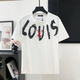 Louis Vuitton LV T-shirt Front and Rear Letter Printing logo round Neck Short Sleeve25ss New Pure Cotton Unisex Style T T-shirt OS Loose Fit Base Shirt Top Half Sleeve T-Shirt