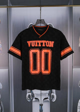 Louis Vuitton LV T-shirt Color-Block Old Flower Large Number Print logo round Neck Short Sleeve25ss New Pure Cotton Unisex Style T T-shirt OS Loose Fit Base Shirt Short Sleeve T-Shirt Top