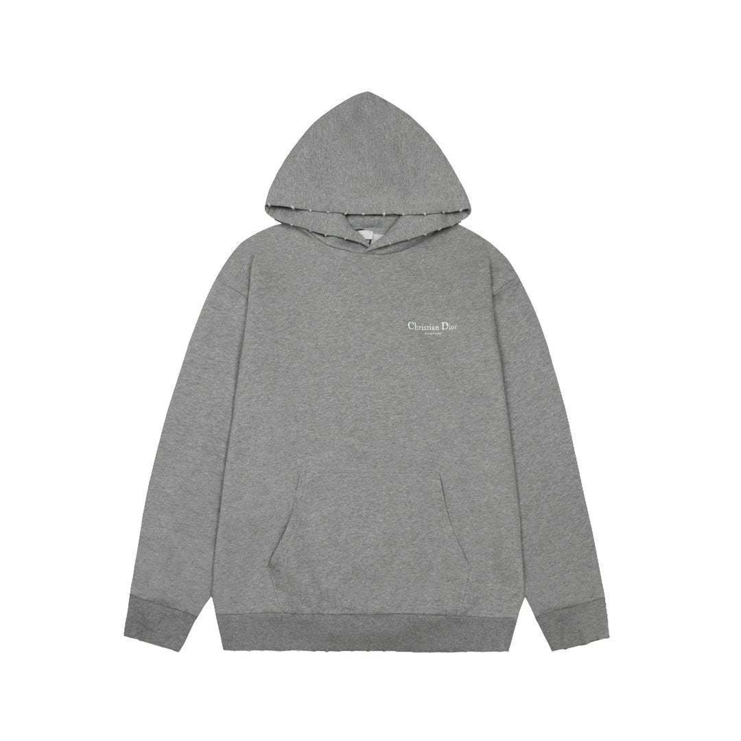 Dior Hoodie Classic Front and Rear English Letters Hoodie Coat Hoodie Top Men's and Women's Same Sports and Leisure OS Loose fit versatile style
