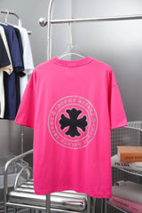 Chrome Hearts T-shirt Back with Sanskrit Script Rhinestones logo round Neck Short Sleeve25ss New pure cotton T Unisex T-Shirt OS Drop Shoulder Loose Fit Base Shirt Top T-Shirt Short Sleeve