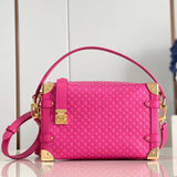 Louis Vuitton LV Women's Bag Top version Original Leather2023New Soft Box Bag Twist Lock Bag Shoulder Crossbody Portable Bag Gu Ailing Same Style Women Bag Rose Red Blue Black Cattle Leather Bag