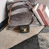 Celine women's bag Top version 【Kowloon Leather Original Leather】2022Spring New Super mini Triomphe Small Waste Bag11cmTriomphe Arc De Triomphe mini Earphone Bag Small Waste Bag2023New Color Cherry Blossom Pink New Women's Bag Shoulder Bag Messenger Bag S