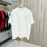 Dior T-shirt The front and rear panels feature dot printing and semicircular rhinestone craftsmanship logo round Neck Short Sleeve25ss New Pure Cotton Unisex Style T Casual T-Shirt Base Layer Shirt OS Loose Fit Half Sleeve Top Plus Size