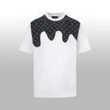 Louis Vuitton LV T-shirt Front Denim Wave Patch Embroidery logo round Neck Short Sleeve25ss New Pure Cotton Unisex Style T Casual T-Shirt Base Layer Shirt OS Loose Fit Half Sleeve Top Plus Size