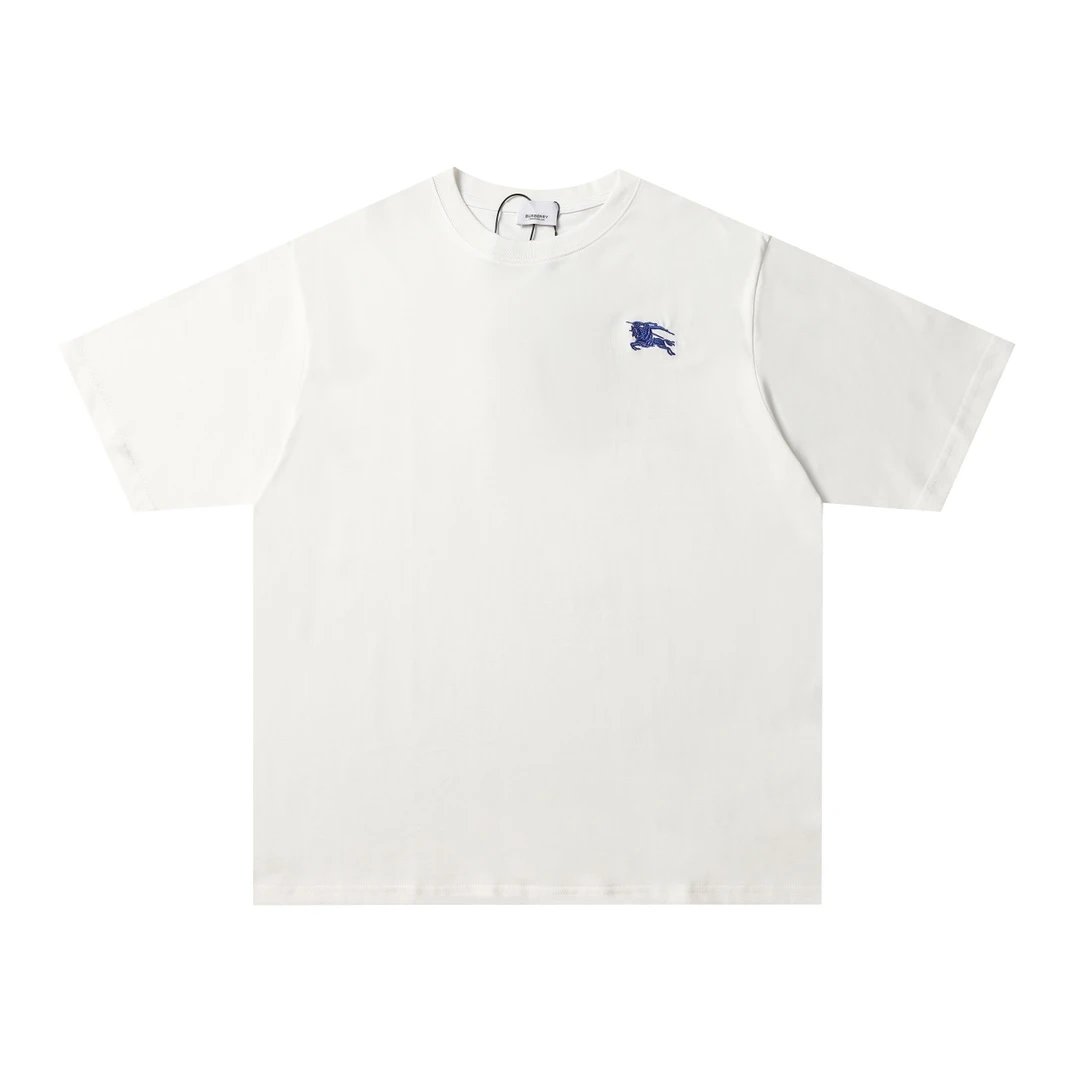 Burberry T-shirt Chest LOGO Embroidered Logo Crew Neck Short Sleeve25ss New pure cotton T Unisex T-Shirt OS Loose Fit Base Shirt Top Half Sleeve T-Shirt