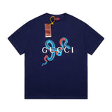 Gucci T-shirt Snake Year Limited Edition Letters logo Printed round Neck Short Sleeve25ss New pure cotton T Unisex T-Shirt OS Loose Fit Base Shirt Top Half Sleeve T-Shirt
