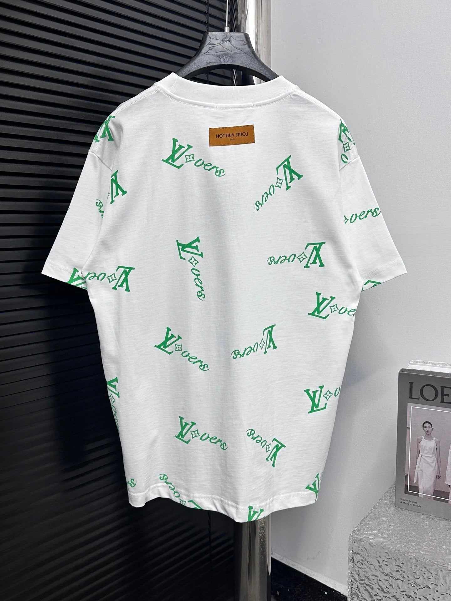 Louis Vuitton LV T-shirt Full Letter Print logo round Neck Short Sleeve25ss New Pure Cotton Unisex Style T Casual T-Shirt Base Layer Shirt OS Loose Fit Half Sleeve Top Plus Size