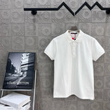 Louis Vuitton LV T-shirt Small letters on the chest logo Embroidery POLO Short Sleeve Turn-down Collar Shirt Unisex Summer Loose Fit T Business Commuter Short Sleeve Shirt Plus Size
