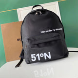 Burberry backpack Top version Bag Unisex Solid Color Nylon Cloth Letter Zipper Fashion Casual Backpack