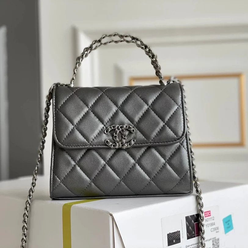 Chanel Women's Bag Top version 【Genuine Goods Original Leather Matching Version】23P New Series Leather Chain Handle Kelly Mobile Phone Bag Handbag Dinner Bag Chain Bag Small Bag Crossbody Bag Shoulder Bag Women's Handbag Clutch Original Leather Caviar Cow