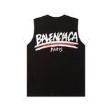 Balenciaga T-shirt Front and Back Cola Graffiti Print logo Sleeveless Short Sleeve Sleeveless Vest25ss New Pure Cotton Unisex Base Shirt Top Half Sleeve T T-shirt OS Loose Fit T-Shirt