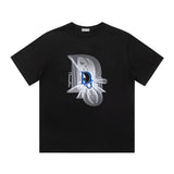 Dior T-shirt Chest Three-Dimensional Line Pattern Letter Print logo round Neck Short Sleeve25ss New Pure Cotton Unisex Style T T-shirt OS Loose Fit Base Shirt Half Sleeve T-Shirt Top Half Sleeve