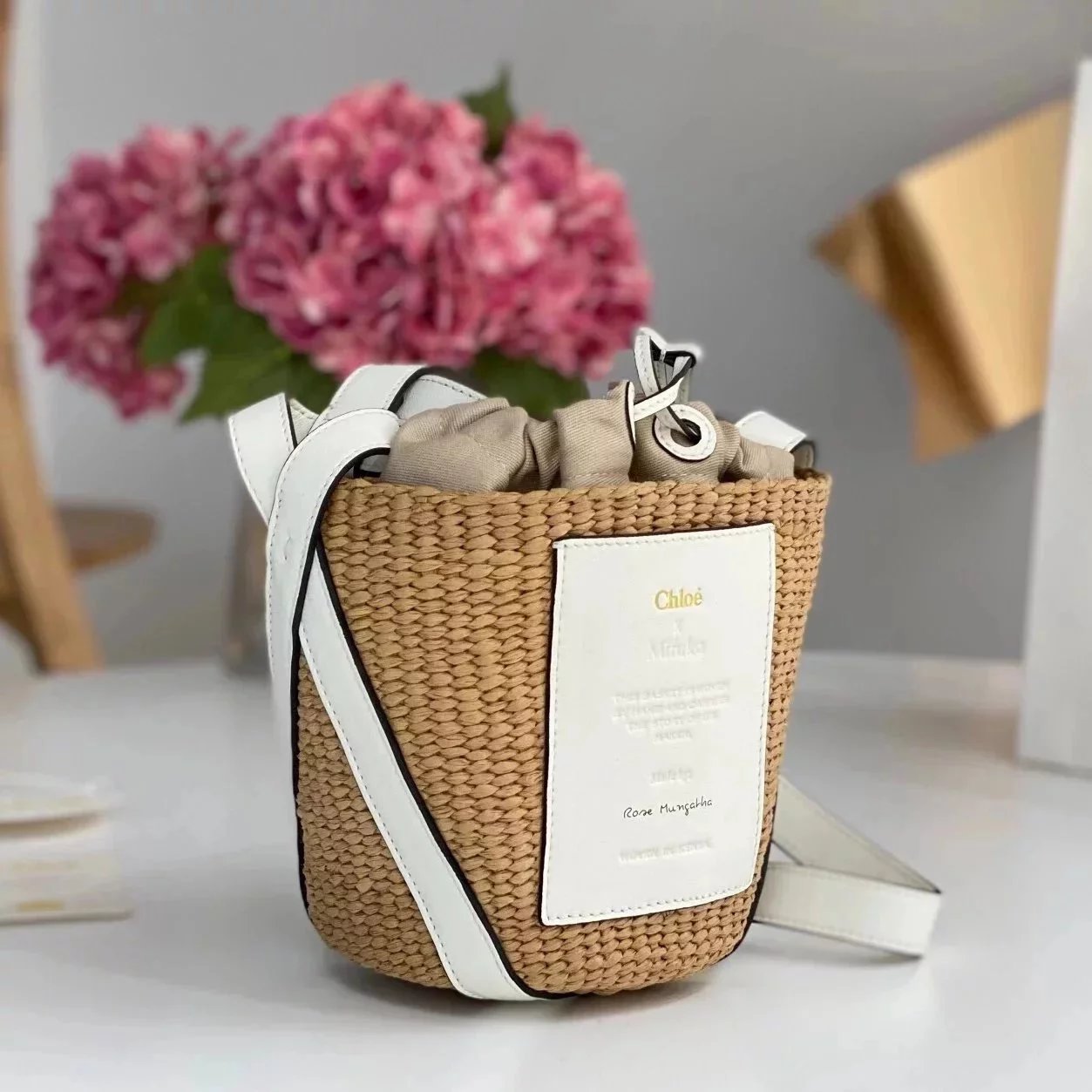 Chloe Bag Top version 【Summer Solstice New Original Leather】Recently, the Latest Release of a Group and Mifuko Cooperative Dish Basket Bag BasketBag Women's Bucket Bag Straw Bag Woven Bag