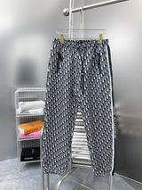 Dior Sweatpants 24SS Old Flower Full Print Jacquard Ribbon Jogger Pants Unisex Versatile