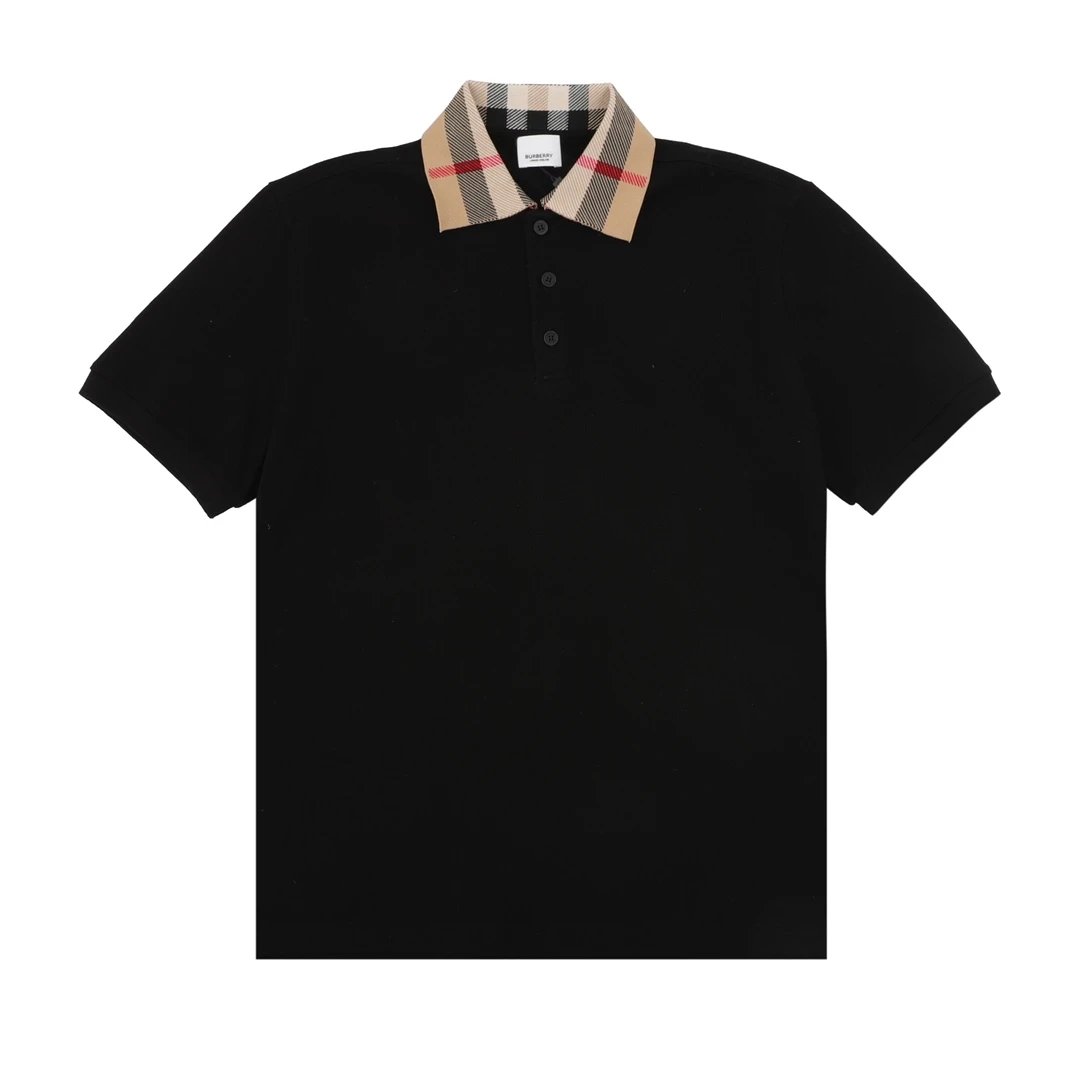 Burberry T-shirt Plaid Collar Pattern logo Printing POLO Shirt Lapel Short Sleeve25ss New Unisex Commuter Short Sleeve Summer Loose Fit T Business Shirt Plus Size T-Shirt