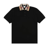 Burberry T-shirt Plaid Collar Pattern logo Printing POLO Shirt Lapel Short Sleeve25ss New Unisex Commuter Short Sleeve Summer Loose Fit T Business Shirt Plus Size T-Shirt