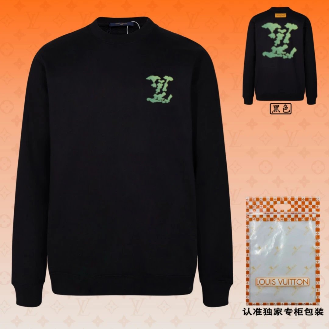 Louis Vuitton LV Hoodie Clouds logo Runway Style Crewneck Sweatshirt Long Sleeve Base Shirt Jacket Top Fashion Unisex Sports Casual OS Loose Fit Versatile New Autumn Winter Collection