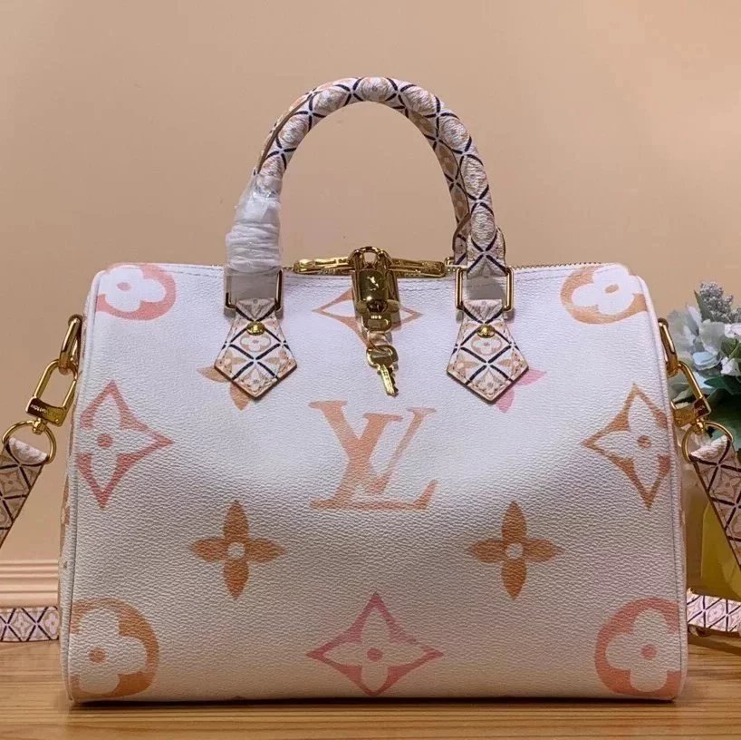 Louis Vuitton LV Women's Bag Top version 【Overseas】24Summer Limited New M23073speedy25Pillow bag Spddey20Handbag mini Pillow Bag Shoulder Crossbody Handbag M46397Milk Blue N40415Plaid Blue