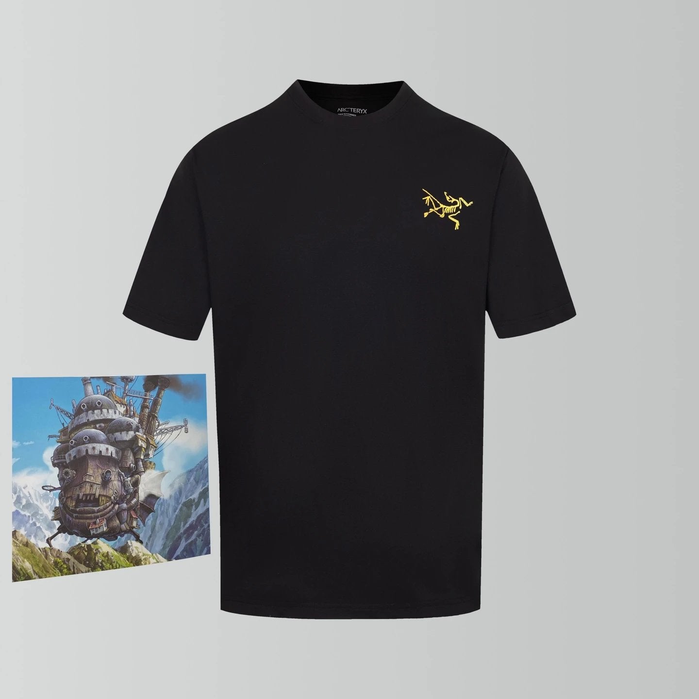 Arc'teryx T-shirt Gradient Bird Pattern Gold Label Print on the Back logo round Neck Short Sleeve25ss New Pure Cotton Unisex Style T T-shirt OS Loose Fit Base Shirt Top Half Sleeve T-Shirt
