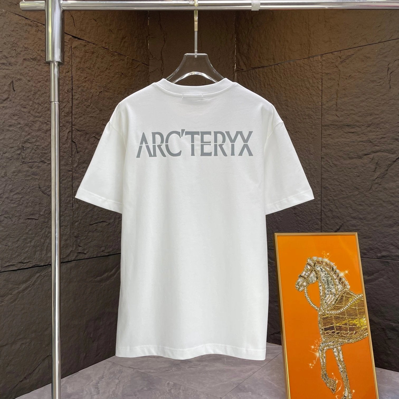 Arc'teryx T-shirt Backside Letter Print logo round Neck Short Sleeve25ss New Pure Cotton Unisex Style T Casual T-Shirt Base Layer Shirt OS Loose Fit Half Sleeve Top Plus Size