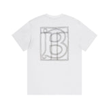 Burberry T-shirt Back TB Printing logo round Neck Short Sleeve25ss New Pure Cotton Unisex Style T T-shirt OS Loose Fit Base Shirt Top Half Sleeve T-Shirt