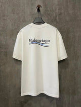 Balenciaga T-shirt 25ss Classic Cola Wave logo Printed Crew Neck Short Sleeve Pure Cotton Unisex T Shirt Bottoming Shirt OS Loose Fit T-Shirt