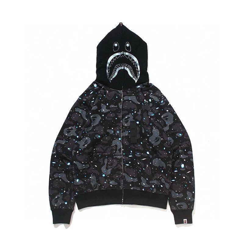 Bape Hoodie Top Version Luminous Camouflage Men's and Women's Casual Hooded Hoodie Hoodie