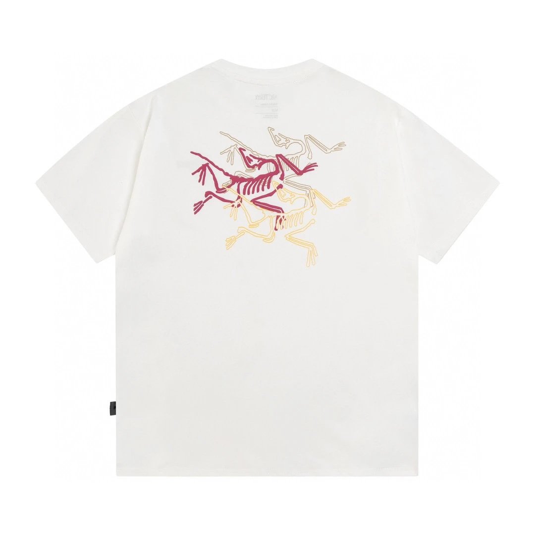 Arc'teryx T-shirt Back with Three-Color Bird Print logo round Neck Short Sleeve25ss New pure cotton T Unisex T-Shirt OS Loose Fit Base Shirt Top Half Sleeve T-Shirt