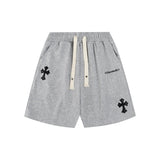 Chrome Hearts Shorts Front Body Sanskrit Letter Embroidery logo Five-point Shorts25ss New Drawstring Casual Pants for Men and Women, Summer Style5Two-in-One Casual Sweatpants Pure Cotton Joggers