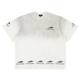 Balenciaga T-shirt Front Chest Washed Letter Print logo round Neck Short Sleeve25ss New pure cotton T Unisex T-Shirt OS Drop Shoulder Loose Fit Base Shirt Top T-Shirt Short Sleeve