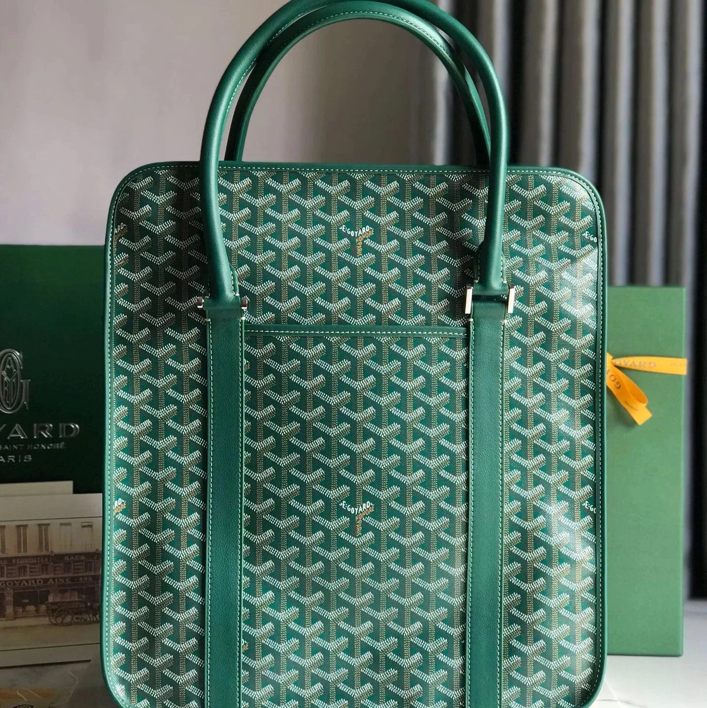 Goyard Bag Top version 【Maximum Version】Gojia New Product Bourgogne Vertical Briefcase Newspaper Bag New Men's Portable Tote Bag Briefcase Handbag