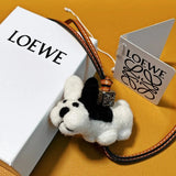 LOEWE Women's Bag Top version 【New pendant】Hanging Ornament Pendant Felt and Cow Leather Jarre Aero Bull Puppy Hanging Ornament/Pendant Panda Ornaments Elephant Pendant Full Series Small Animal Ornaments