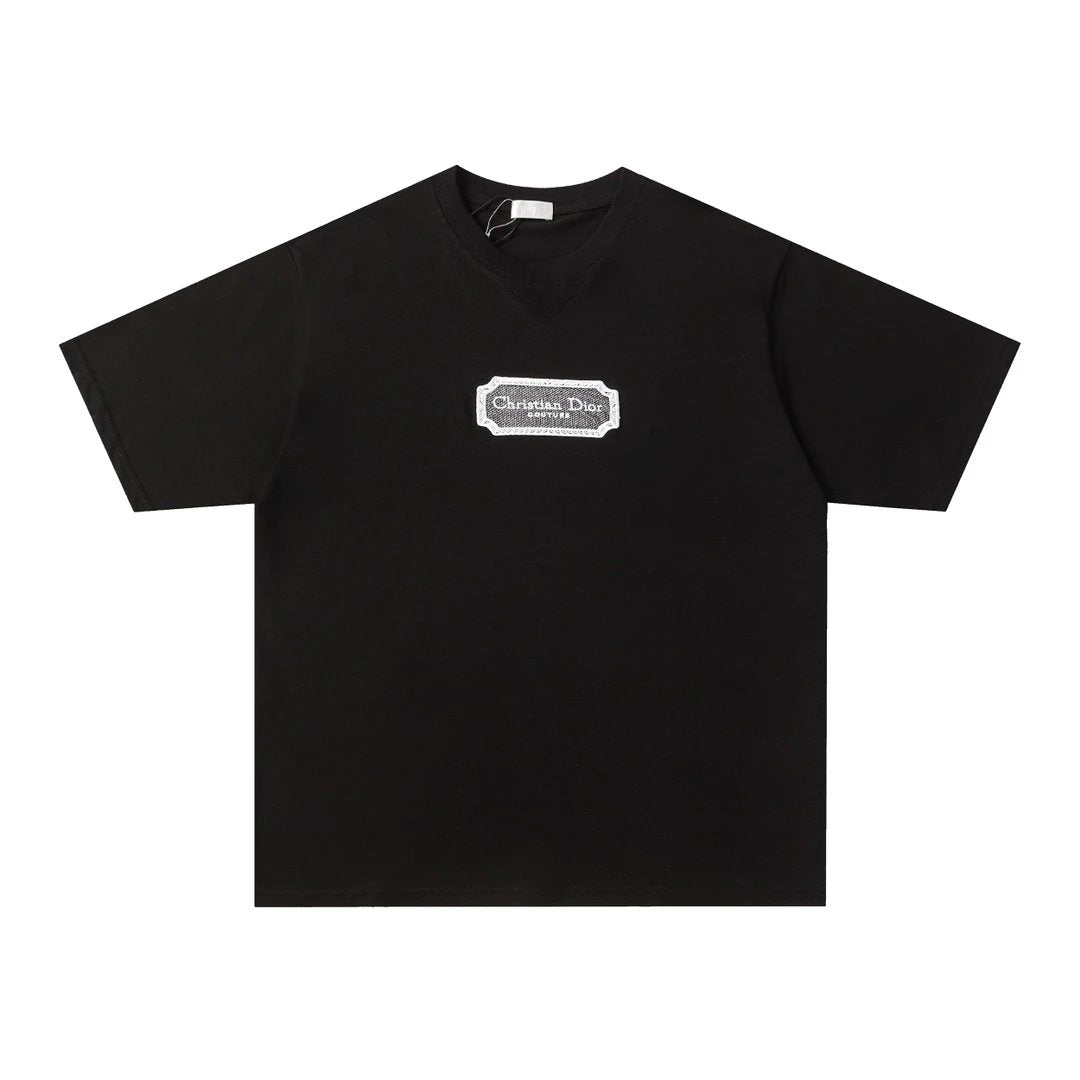 Dior T-shirt Classic Embroidery ContureLOGO Logo Crew Neck Short Sleeve25ss New Pure Cotton Unisex Style T T-shirt OS Loose Fit Base Shirt Half Sleeve T-Shirt Top Half Sleeve