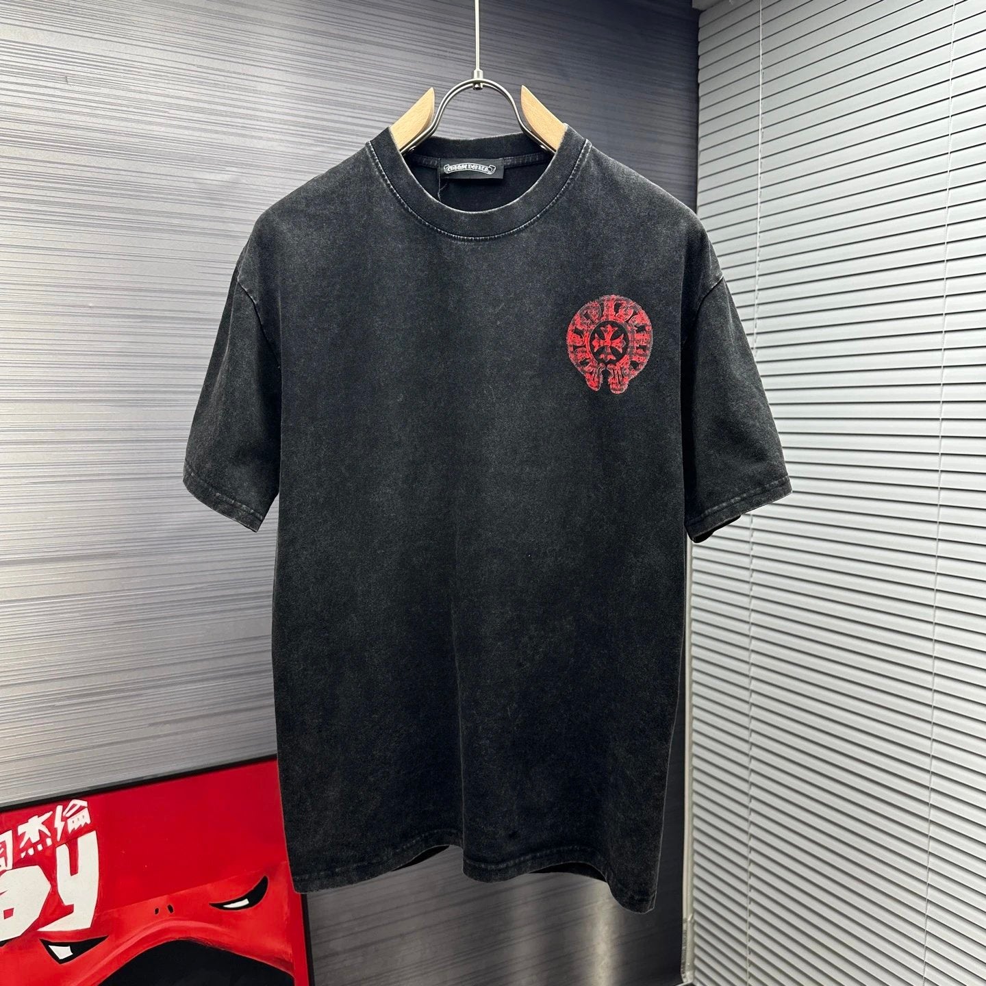 Chrome Hearts T-shirt Back with Horse Hoof Print logo round Neck Short Sleeve25ss New Pure Cotton Unisex Style T T-shirt OS Loose Fit Base Shirt Top Half Sleeve T-Shirt